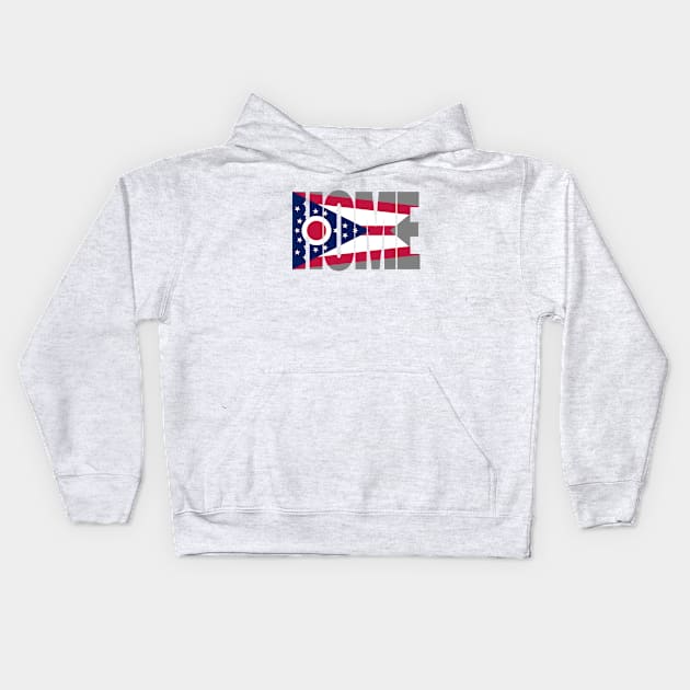 Ohio Home - State Flag Kids Hoodie by DonDota